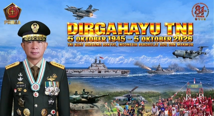Panglima TNI Sampaikan Ucapan HUT ke-81 TNI: Bersama Rakyat, TNI Kuat, Indonesia Hebat