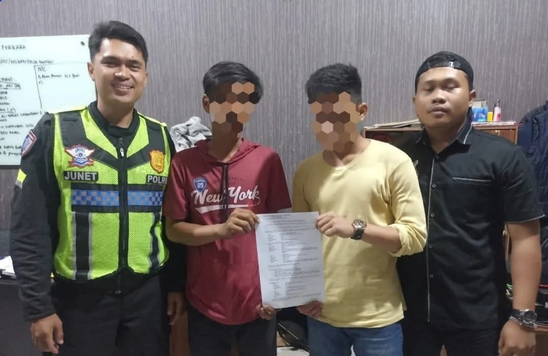 Sat PJR Ditlantas Polda Banten Ringkus Dua Terduga Pelaku Penusukan Calon Penumpang Bus