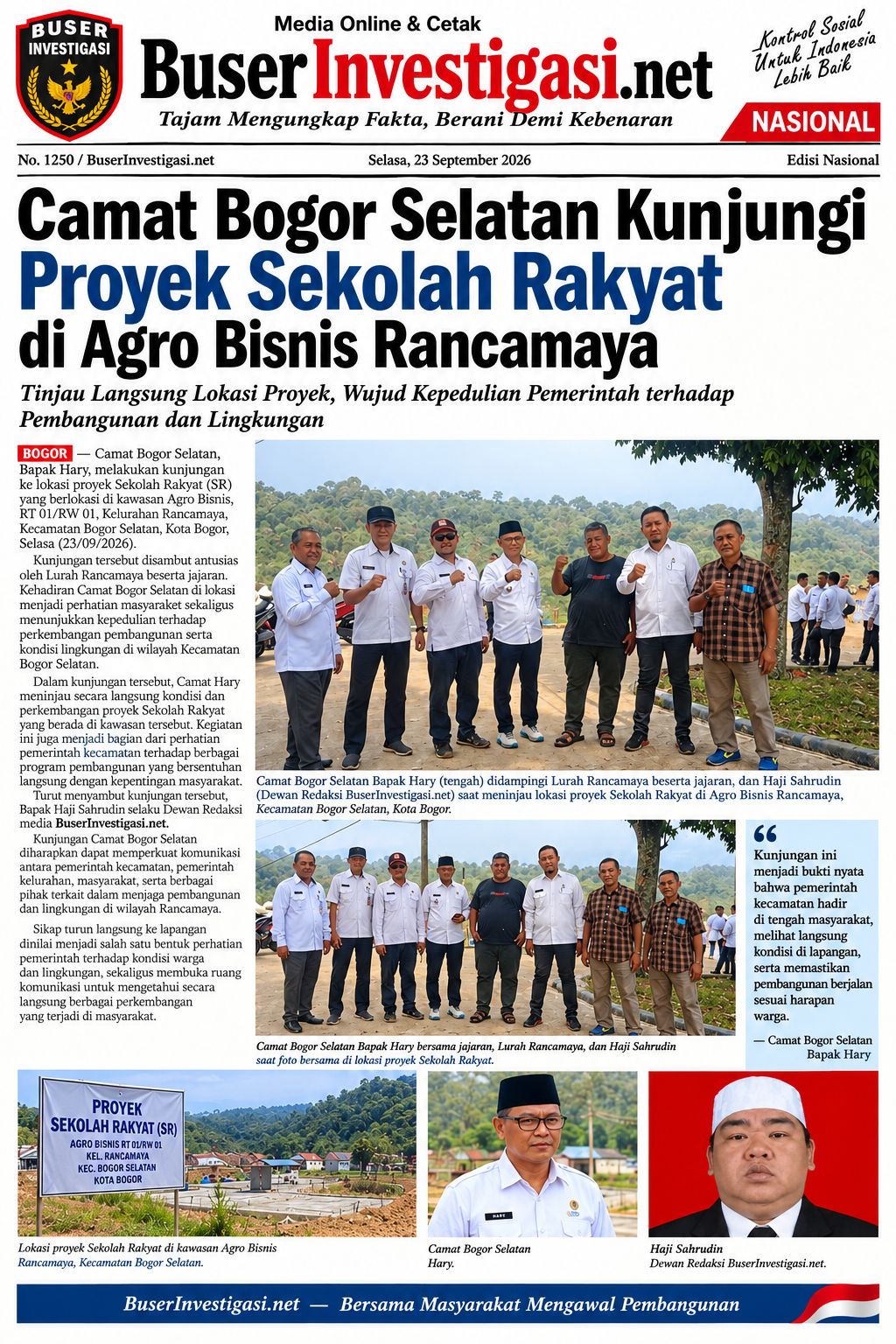 Camat Bogor Selatan Kunjungi Proyek Sekolah Rakyat di Agro Bisnis Rancamaya